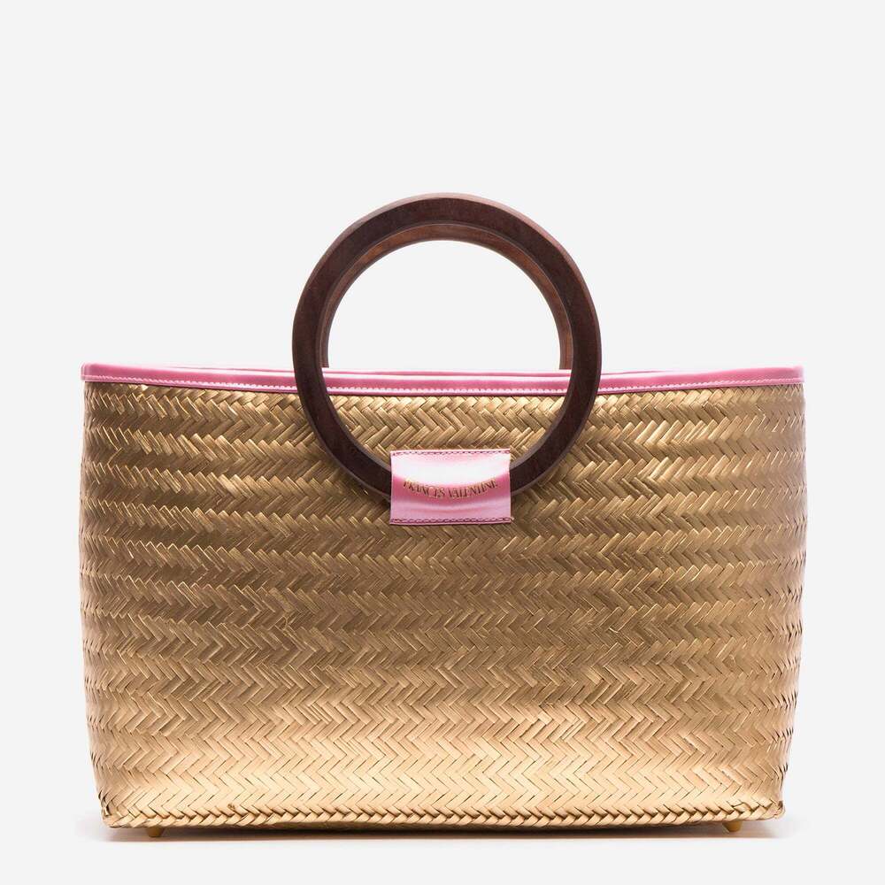 Large Bamboo Basket Platino